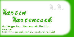 martin martencsek business card